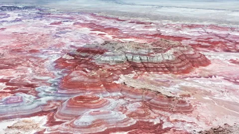 Scene from red planet mars on cloudy day, Vast orange deserted planet surface 4K 스톡 동영상 165316645