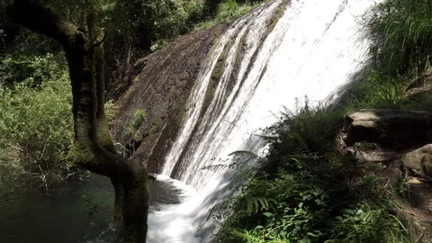 Scene of a river cascade on springtime Video stock 112979440