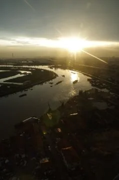 Scene of the River in the Sun Stock Photos