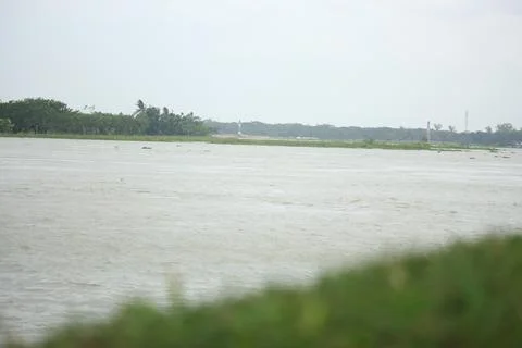 A scene of the river was captured on camera during the rainy season Stock Photos