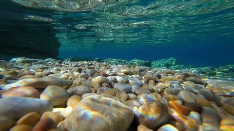 Scene of rocks under the water Stock Footage