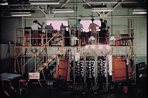 Scene of scientist operates the avrocar from the control room - 1960 Stock Footage 101162368