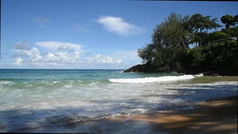 Scene of sea waves at Naithon beach Stock Footage 197127761