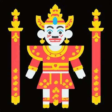 Scene Shadow Puppet Act Tradition Performance Stock Illustration