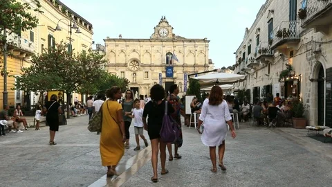 Scene shot in real time in Piazza Pascoli in Matera Stock Footage 114706513