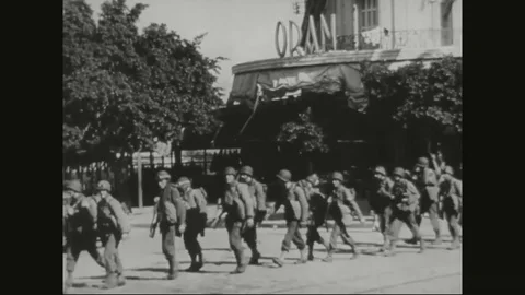 Scene shows war time situation at Crete, Libya and Greece - 1943 Stock Footage 84562037