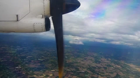 Scene from sky of the propeller aircraft Stock Footage 52661764