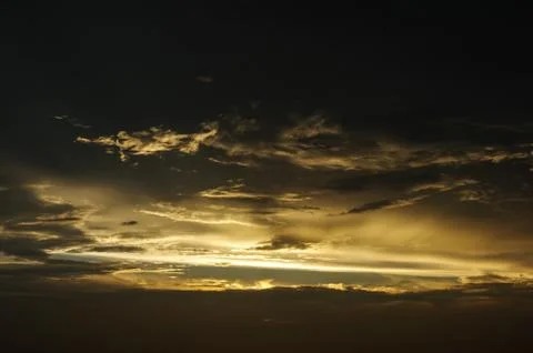 The Scene of the Sky as the Sun Sets Stock Photos