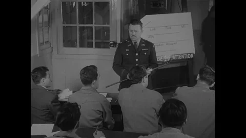 Scene of soldiers report to the basic training center - 1948 Stock Footage 99101693