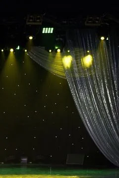 Scene, stage light with colored spotlights Foto stock