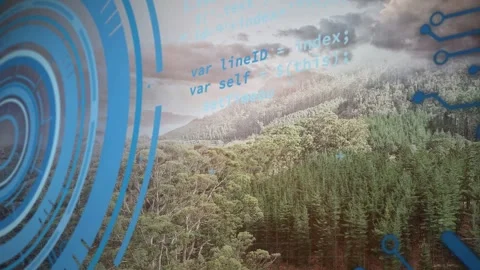 On scene start code and blue rings pulsing, shifting, fading while showing Stock Footage 334703393