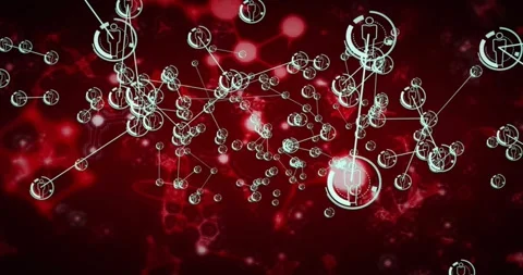 On scene start cyan-white node network spawning, connecting and densifying to Stock Footage 329576388