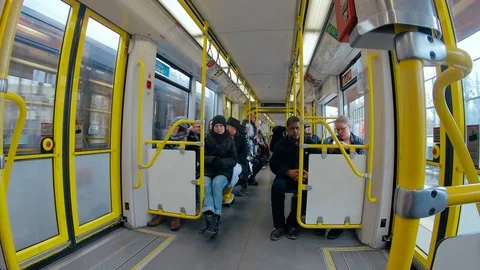 Scene in the subway KVB train in Köln/Cologne, Germany Stock Footage 104365289