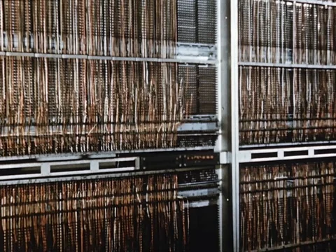 Scene of Switch boards and its tiny parts - 1952 Video stock 112212887