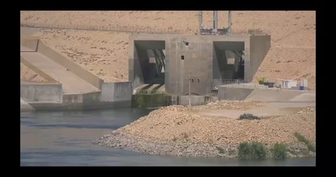 Scene of Tigris River and Mosul Dam - 2018 Stock Footage 103616447