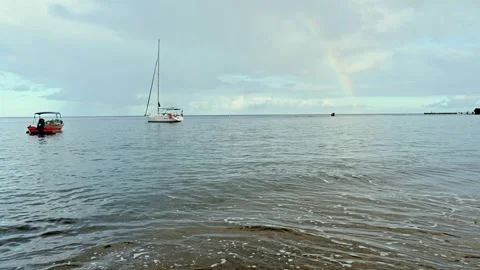 The scene is the tranquil Anse Chastanet Beach in St. Lucia before sunrise. T Stock Footage 273048990
