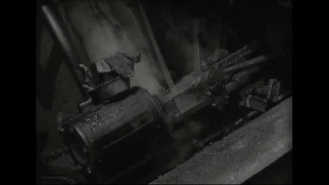 Scene of working steam machine in a factory - 1930 Stock Footage 101431883