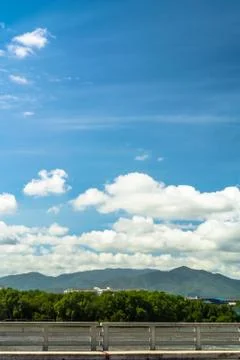 Scenery on the bridge. Stock Photos