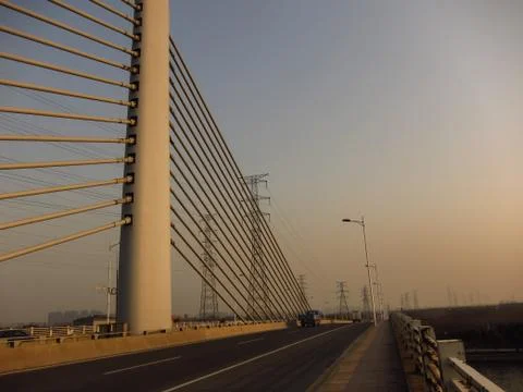 Scenery on the bridge Stock Photos