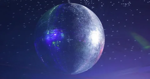 Scenery of a disco. disco ball light fixtures. concert. scene Stock Footage 104354517
