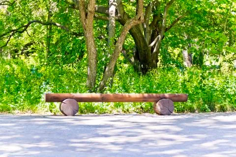 Scenery with empty bench Stock Photos