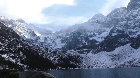 Scenery of high mountain with lake Stock Footage 57196510