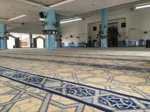 The scenery inside the beautiful mosque Stock Photos