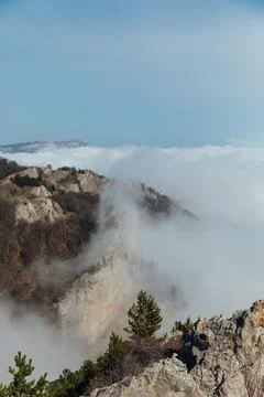 Scenery of the mountain in the clouds 스톡 사진