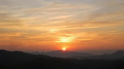 Scenery of mountain moment was going to sunset., Nam Nao National Park Phetchabu Stock Footage 78720587