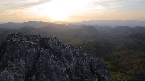 Scenery of mountain moment was going to sunset., Nam Nao National Park Phetchabu Stock Footage 78720675
