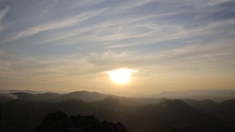 Scenery of mountain moment was going to sunset., Nam Nao National Park Phetchabu Stock Footage 78723199