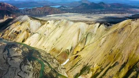 Scenery of mountains of Landmannalaugar Stock Footage 295904792