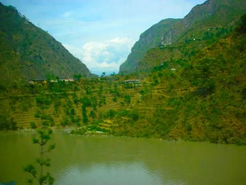 A scenery in the mountains Stock Photos