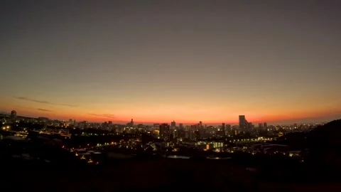 Scenery of the rising sun in the city Stock Footage 246838181