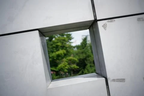 Scenery seen from a square window 库存照片