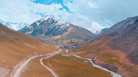 Scenery Shkhara mountain Stock Footage 97593789