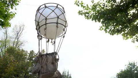 Scenery of a small aerostat suspended in... | Stock Video | Pond5