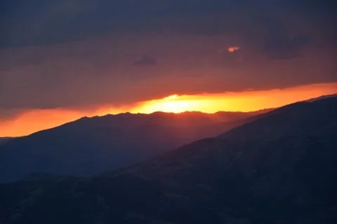Scenery of summer sunset Stock Photos