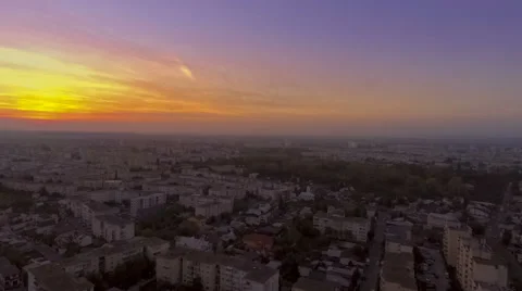 Scenery sunset over the city Stock Footage 68136440