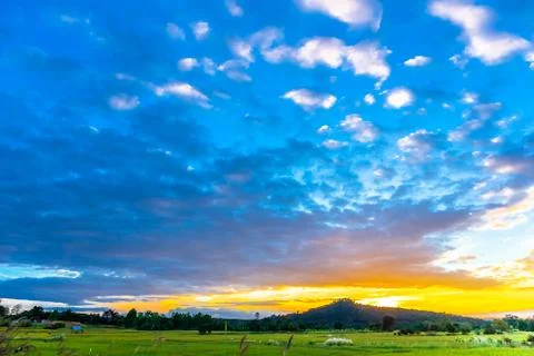 Scenery in the sunset Stock Photos