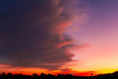 Scenery in the sunset Stock Photos