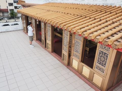 A scenery at thean hou temple. Stock Photos