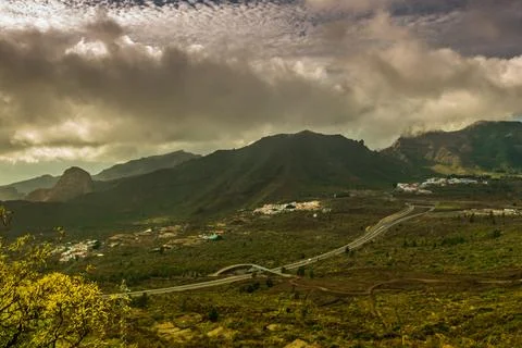 Scenery valley in Canary islands. Nature landscape. Travel adventures and o.. Stock Photos