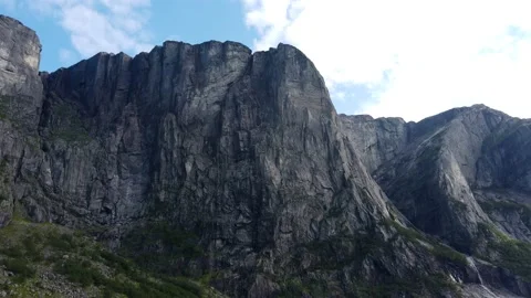 Scenery view of a Rock of Kjerag in Lysefjord in Norway Stock Footage
