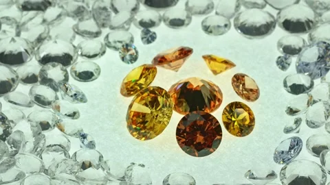 .Scenery yellow diamonds in different size in the center of the white diamond Stock Footage 252210279