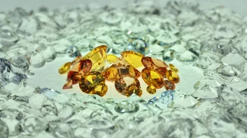 .Scenery yellow diamonds in different size in the center of the white diamond Stock Footage 267783239