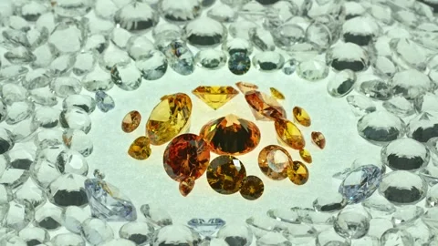 .Scenery yellow diamonds in different size in the center of the white diamond Stock Footage 267783535
