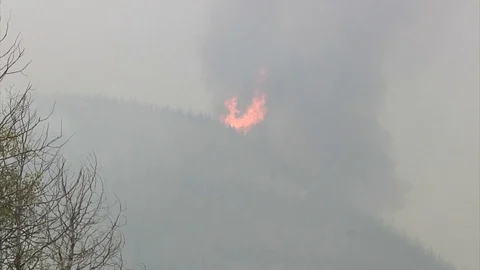 Scenes of active fire outside of Creede - 2013 Stock Footage 103632684