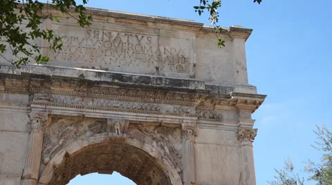 Scenes of the Arch of Titus in Rome (1 of 3) Stock Footage 32207119
