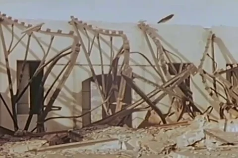 Scenes of blast effect on buildings in Hiroshima - 1946 Stock Footage 103371946